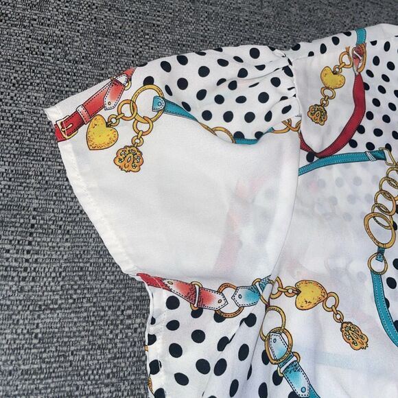 Torrid Womens Polka Dot Button Top Size 2X White Office Career Professional Work - Picture 7 of 11